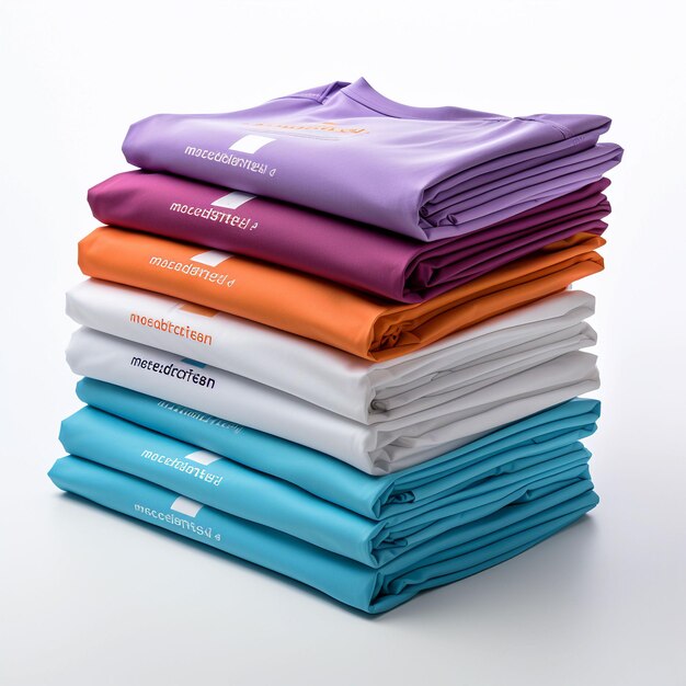 modern product photo of folded tshirts