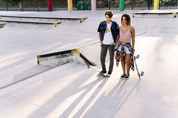 Modern skater couple