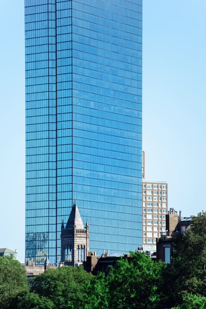 Free Photo modern skyscraper with glass facade in boston