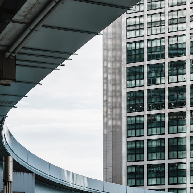 Modern skyscrapers with windows