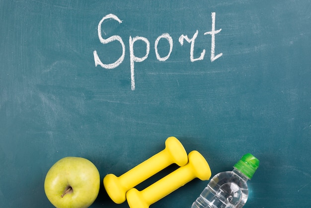 Free Photo modern sport composition with gym elements