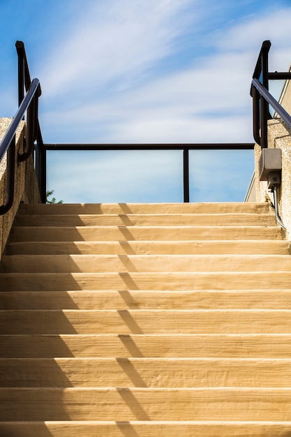 Modern stairs with blue sky