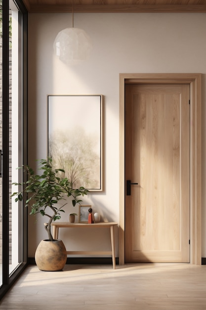 Modern styled small entryway