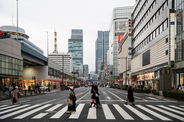 Modern tokyo street background