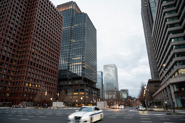 Free Photo modern tokyo street background