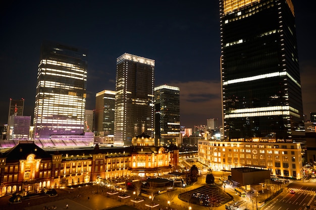 Free Photo modern tokyo street background