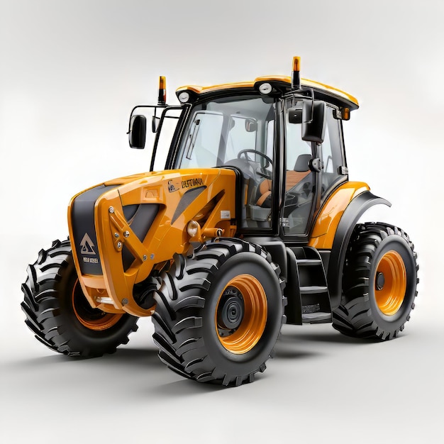 Free photo modern tractor on a light background with shadow 3d rendering