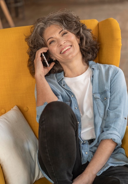 Modern woman talking on mobile