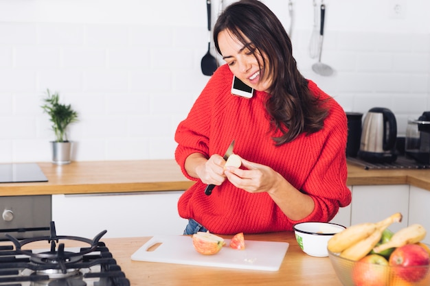 Modern woman talking on phone