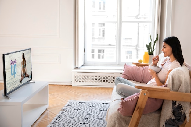 Mom spending time in front of tv