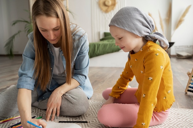 Mom spending time with her child while in therapy