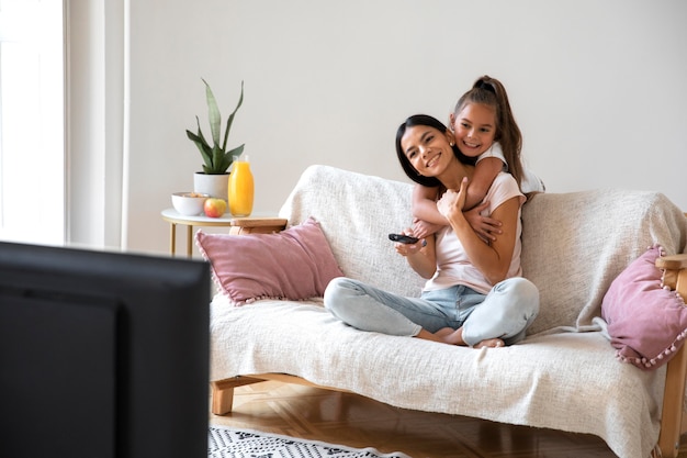 Mom spending time with her daughter