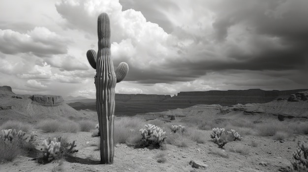 Monochrome desert cacti