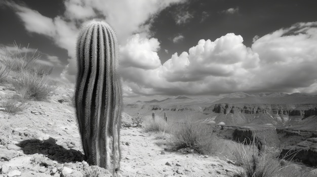 Monochrome desert cacti