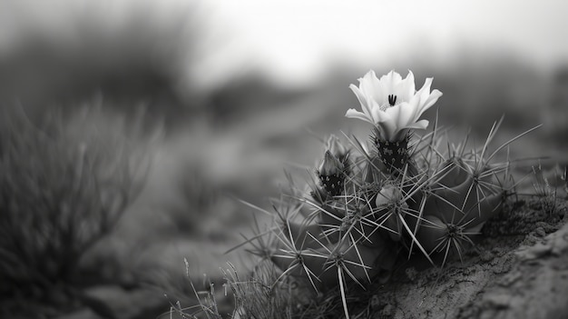 Free photo monochrome desert cacti