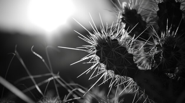 Monochrome desert cacti