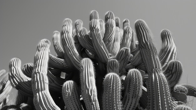 Free photo monochrome  desert cacti