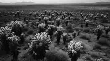 Free photo monochrome  desert cacti