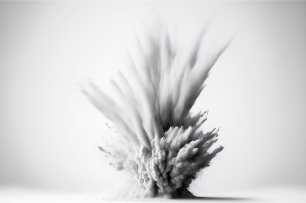 Free photo monochrome gray freeze dust powder explosion isolated on white background