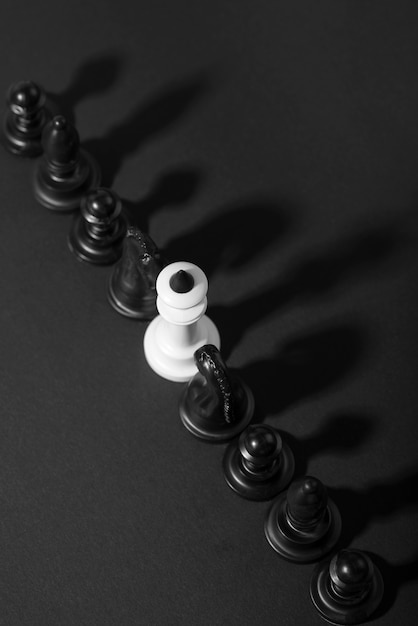 Free Photo monochrome pieces for chess board game