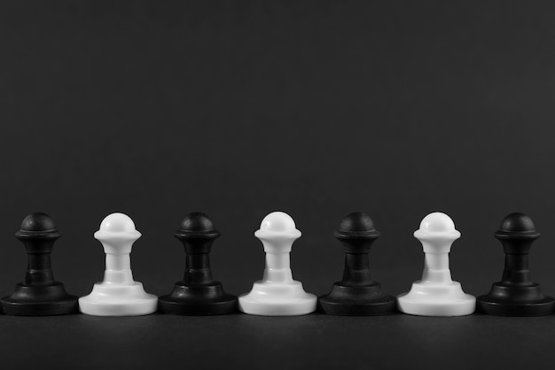 Free photo monochrome pieces for chess board game