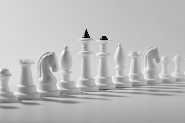 Free Photo monochrome pieces for chess board game