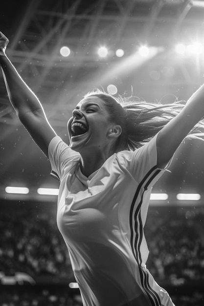 Free Photo monochrome portrait of athlete competing in the olympic games championship