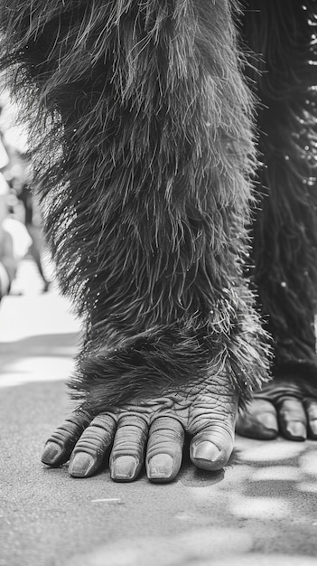 Free photo monochrome representation of hairy beast or sasquatch