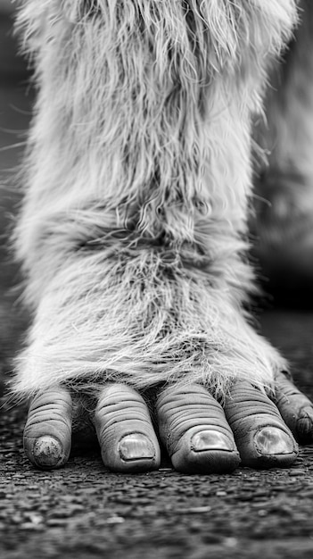 Free photo monochrome representation of hairy beast or sasquatch