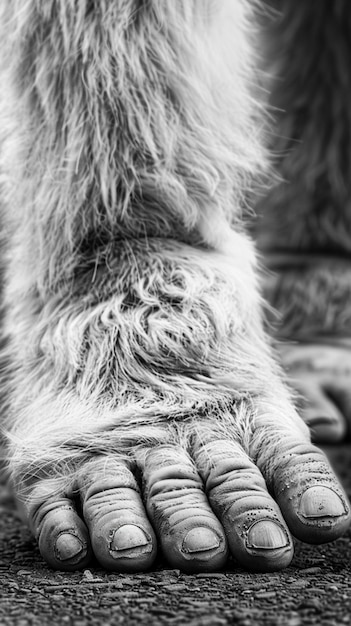 Free Photo monochrome representation of hairy beast or sasquatch