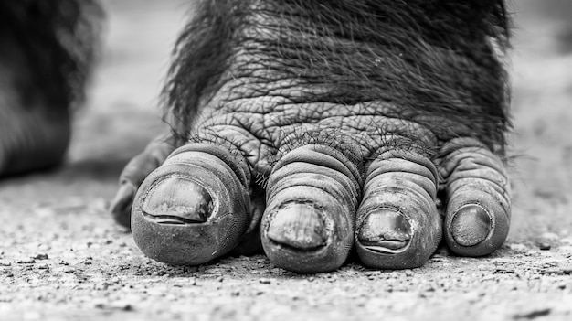 Free Photo monochrome representation of hairy beast or sasquatch