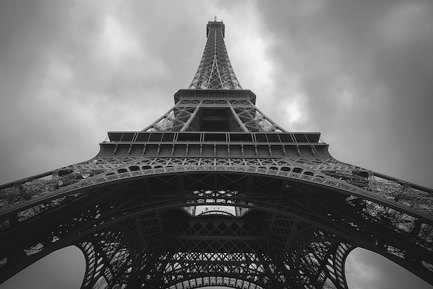 Free Photo monochrome view of eiffel tower for world heritage day