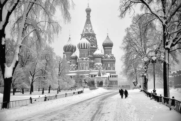 Free photo monochrome view of red square for world heritage day