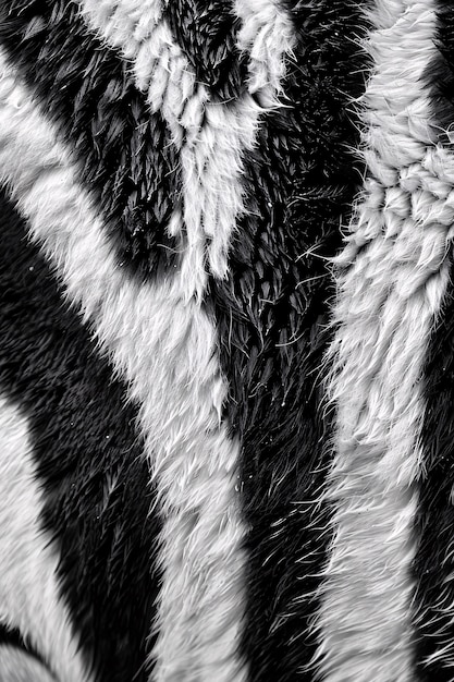 Free Photo monochrome view of wild zebra with striped coat