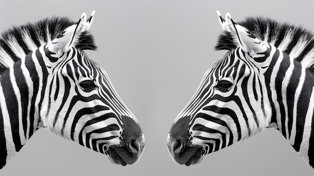 Free Photo monochrome view of wild zebra with striped coat