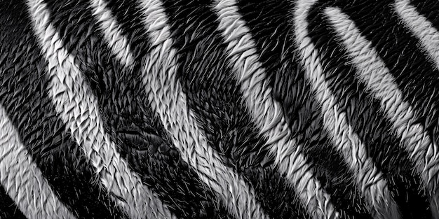 Free photo monochrome view of wild zebra with striped coat