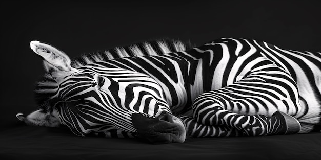 Free photo monochrome view of wild zebra with striped coat