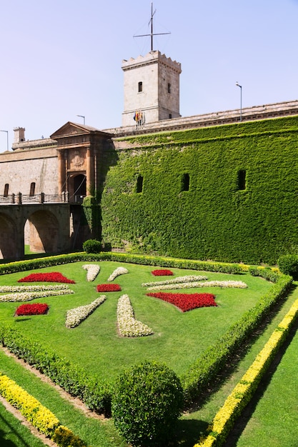 Montjuic Castle   in summer. Barcelona