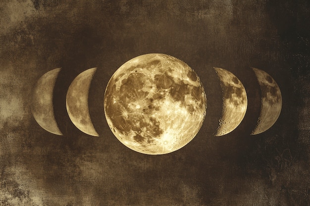 Free photo the moon seen during a phase with sepia style effect