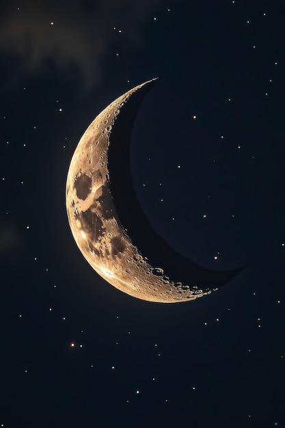 Free photo the moon seen during a phase with sepia style effect