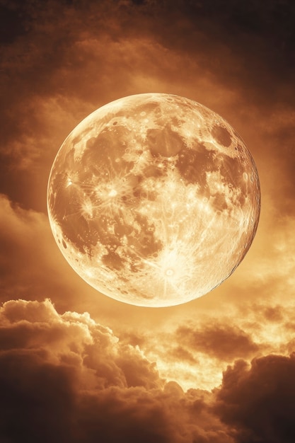 Free photo the moon seen during a phase with sepia style effect