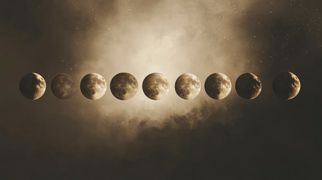 Free Photo the moon seen during a phase with sepia style effect