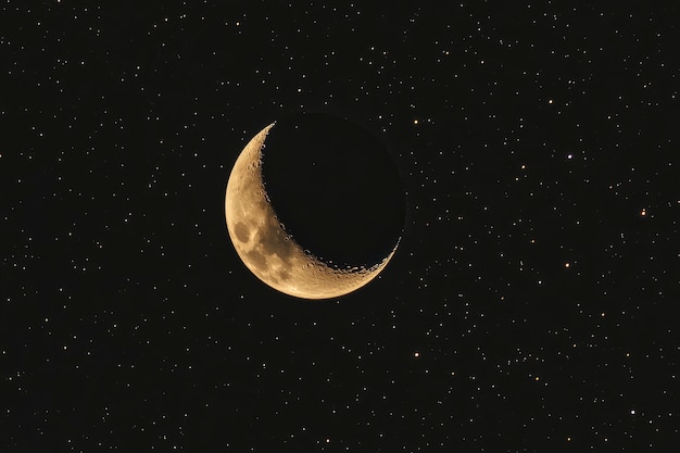 The moon seen during a phase with sepia style effect