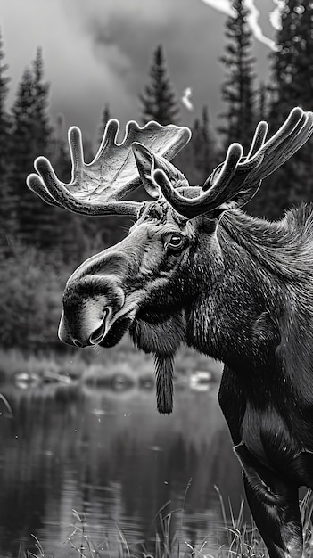 Free photo moose in the wild