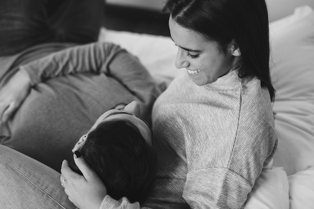 Morning couple in grayscale