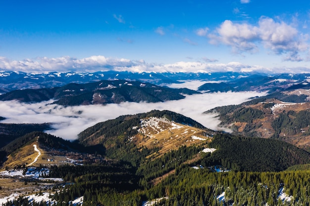 Morning in the mountains. Carpathian, Ukraine, Europe Beauty world