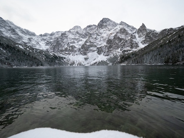 Free photo morskie oko lake surrounded by the tatra mountains in poland