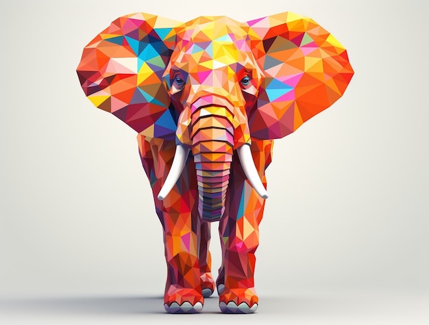 Free photo mosaic design elephant in studio