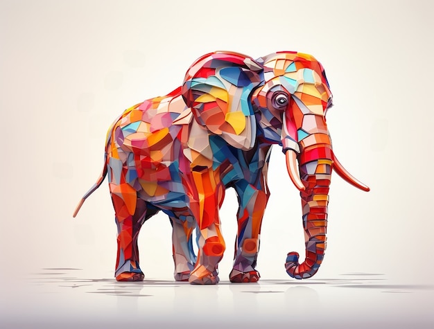 Free Photo mosaic design elephant in studio