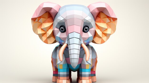 Mosaic design elephant in studio